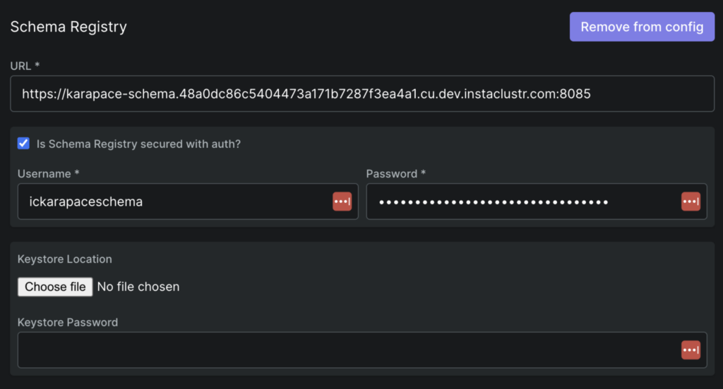 Figure 26: Schema Registry Final Configuration – UI for Apache Kafka 